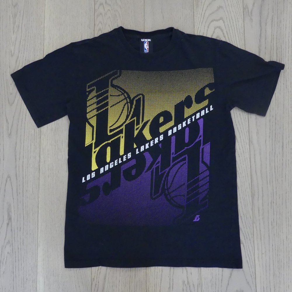 Los Angeles Lakers Basketball Vintage UNK NBA Black Small T-Shirt